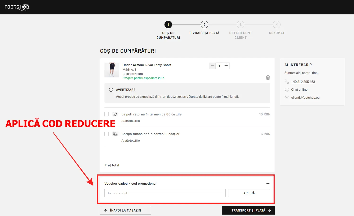 Cod reducere FootShop